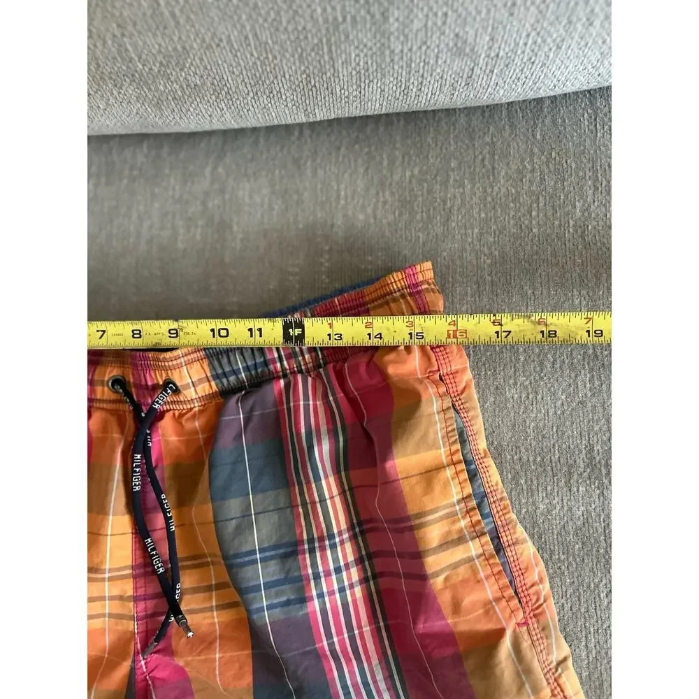 Tommy Hilfiger Plaid  Swim Trunks  M Cotton Beach Summer